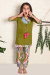 Buy_THE COTTON STAPLE_Green Cotton Tassels Thea Straight Kurta And Pant Set _at_Aza_Fashions