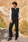 Buy_Dash and Dot_Black 63% Polyester Plain Wide Legged Pant  _at_Aza_Fashions