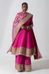 Buy_Rishi & Vibhuti_Pink Silk And Net Embroidery Zardozi & Ellinor Hem Anarkali Palazzo Set For Women_at_Aza_Fashions