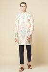 Buy Spring Break Beige Cotton, Polyester, Linen Embroidery Floral Print Kurta And Pant Set at Aza Fashions Buy_Spring Break_Beige Cotton, Polyester, Linen Embroidery Floral Print Kurta And Pant Set_at_Aza_Fashions