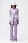 Buy_Genes Lecoanet Hemant_Purple Plain Full Bloom Flared Trouser _at_Aza_Fashions