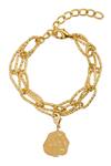 Buy_Mnsh_Gold Plated Taurus Zodiac Charm Bracelet_at_Aza_Fashions