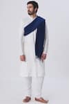 Buy_Gaurav Katta_Blue Chanderi Stole _Online_at_Aza_Fashions