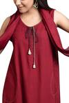 Buy_Anju Modi_Maroon Cotton Kurta Set_Online_at_Aza_Fashions