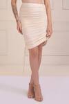Buy_Shwetanga_Ivory Cotton Round Neck Printed Organic Crop Top And Skirt Set 