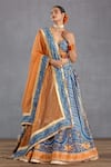 Torani_Blue , Organza, Brocade Tassels, Rang Shyam Hayat Bridal Lehenga Set _Online_at_Aza_Fashions