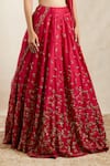 Buy_Astha Narang_Pink Lehenga Raw Silk Embroidered Nakshi Scoop Floral Bridal Set  _Online_at_Aza_Fashions