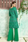 Shop_Aariyana Couture_Green Kurta Silk Organza And Sharara Cotton Lycra Embroidery Thread Round & Set _at_Aza_Fashions