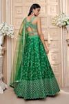 Aariyana Couture_Green Lehenga And Blouse Dupion Embroidered Floral Bridal Set _Online_at_Aza_Fashions
