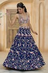 Buy_Aariyana Couture_Blue Lehenga And Bustier Dupion Embroidered Floral Pop-up Bridal Set _Online_at_Aza_Fashions