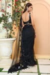 Shop_Ariyana Couture_Black Saree: Butterfly Net Embroidery Thread And Sequin With Blouse For Women_Online_at_Aza_Fashions