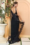 Shop_Aariyana Couture_Black Saree Butterfly Net Embroidery Thread And Sequin With Blouse _at_Aza_Fashions