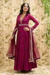 Buy_Aariyana Couture_Purple Anarkali-viscose Georgette Embroidered Sequin Bead And Work Anarkali Set _Online_at_Aza_Fashions