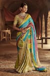 Buy_Itrh_Multi Color Organza Chanderi Saree With Blouse  _Online_at_Aza_Fashions