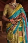 Shop_Itrh_Multi Color Organza Chanderi Saree With Blouse  _Online_at_Aza_Fashions