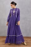 Buy_Torani_Purple Handwoven Thin Chanderi Slip Cotton Silk Panna Seher Maxi Dress _at_Aza_Fashions
