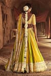 Shop_Itrh_Yellow Linen Panelled Lehenga Set _at_Aza_Fashions