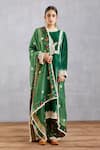 Buy_Torani_Green Velvet, Cotton Silk, Kurta And Salwar Velvet, Voile Panna Gulnaz Set _at_Aza_Fashions