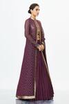 Nakul Sen_Purple Chiffon Embellished Jacket Lehenga Set_Online_at_Aza_Fashions