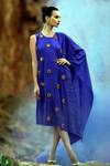 Buy_Xoxo Apurva_Purple Pure Silk Round 3d Embroidered Draped Dress _at_Aza_Fashions