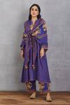 Buy_Torani_Purple Dupatta And Pant Cotton Silk, Handwoven Chanderi Pant Jamuni Samar Set _at_Aza_Fashions