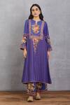 Torani_Purple Dupatta And Pant Cotton Silk, Handwoven Chanderi Pant Jamuni Samar Set _Online_at_Aza_Fashions