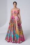 Siddhartha Bansal_Multi Color Silk Taffeta Embroidered 3d Straight Bandeau Gown _Online_at_Aza_Fashions