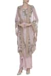 Buy Anamika Khanna Pink Draped Skirt With Bustier And Cape at Aza Fashions Buy_Anamika Khanna_Pink Draped Skirt With Bustier And Cape_at_Aza_Fashions