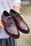 Shop_Oblum_Maroon Handcrafted Brogued Adeleide Oxford Shoes  _at_Aza_Fashions