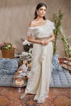 Buy_Jade by Monica and Karishma_White French Chiffon Ruffle Pre-stitched Saree With Organza Blouse_at_Aza_Fashions