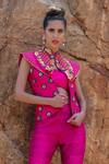 Buy Xoxo Apurva Pink Raw Silk Open 3d Embroidered Jacket And Pant Set Online at Aza Fashions Buy_Xoxo Apurva_Pink Raw Silk Open 3d Embroidered Jacket And Pant Set _Online_at_Aza_Fashions