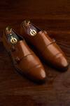 Shop_Oblum_Brown Handcrafted Double Monk Strap Shoes  _at_Aza_Fashions