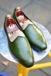 Buy_Oblum_Green The Oblum Handcrafted Brogued Mojris _at_Aza_Fashions