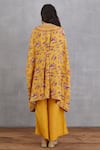 Shop_Torani_Yellow Cotton Silk Pants Linen, Handwoven Sunehra Zooni Kaftan And Set _at_Aza_Fashions
