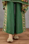 Shop_Torani_Green Tunic Linen Embroidery Round Panna Zooni Kaftan And Pant Set  _Online_at_Aza_Fashions