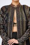 Buy_Nakul Sen_Black Chiffon Embroidered Jacket And Skirt Set_Online_at_Aza_Fashions