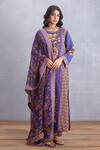 Buy_Torani_Purple Kurta Linen Satin Printed Round Jamuni Abhinda Set  _at_Aza_Fashions