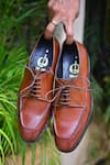 Shop_Oblum_Brown Handcrafted Derby Shoes  _at_Aza_Fashions