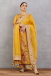 Buy_Torani_Yellow Cotton Silk Pant And Dupatta Handwoven Chanderi Sunehra Abidah Set _at_Aza_Fashions