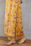 Torani_Yellow Cotton Silk Pant And Dupatta Handwoven Chanderi Sunehra Abidah Set _at_Aza_Fashions