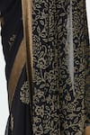 Buy_Nakul Sen_Black Chiffon Bead Embellished Saree With Blouse _Online_at_Aza_Fashions