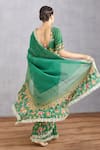 Shop_Torani_Green Thin Chanderi Panna Heba Ruffle Saree  _at_Aza_Fashions