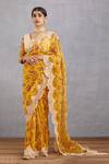 Torani_Yellow Silk Organza Sunehra Meher Saree  _Online_at_Aza_Fashions