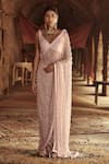 Buy_Itrh_Pink Silk Organza Saree With Blouse  _at_Aza_Fashions