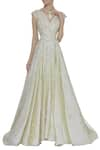 Buy_Karleo_Off White Embroidered Flared Gown  _at_Aza_Fashions