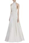 Buy_Karleo_White Embroidered Halter Gown  _Online_at_Aza_Fashions