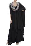 Buy_Anamika Khanna_Black Embroidered Kaftan Palazzo Set_at_Aza_Fashions