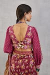 Shop_Torani_Red Handwoven Chanderi Embroidery V Neck Manika Tahira Blouse_at_Aza_Fashions