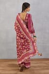 Buy_Torani_Red Handwoven Chanderi Embroidery V Neck Manika Tahira Blouse_Online_at_Aza_Fashions