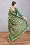 Buy_Torani_Green Handwoven Chanderi Embroidery V Neck Panna Tahira Blouse _Online_at_Aza_Fashions